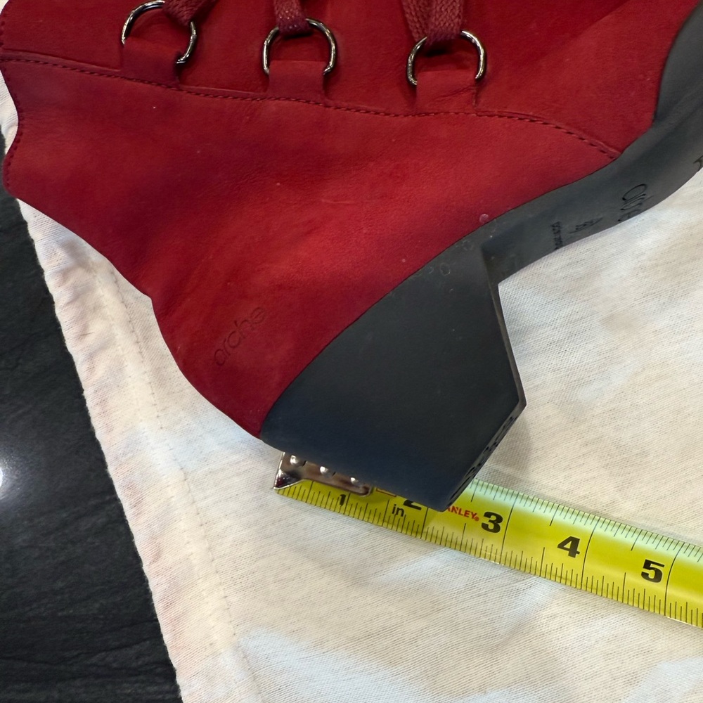 ARCHE ankle boot. Purchased in France. Size 7.5, red suede. - Picture 7 of 7